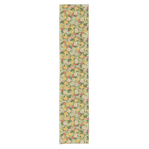 Pretty Vintage Country Floral Girly Rose Pattern Short Table Runner