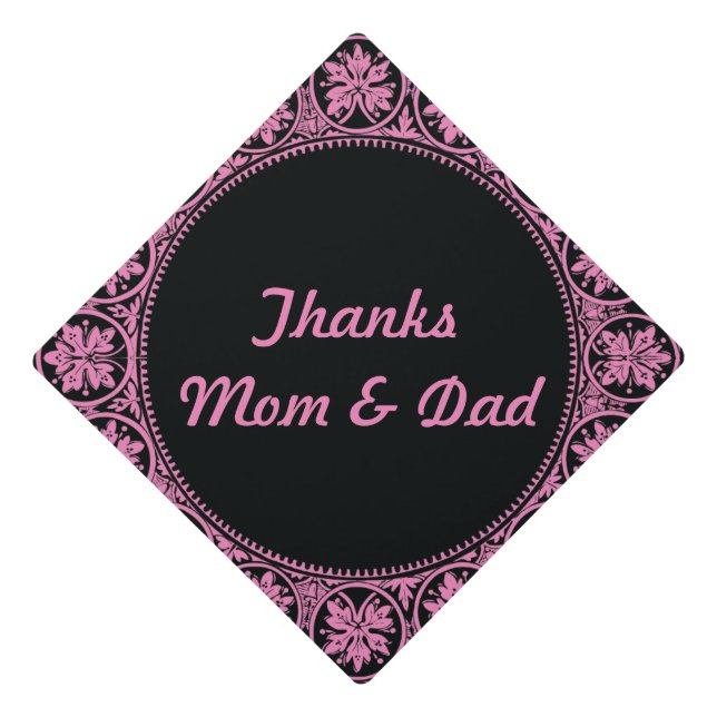 Pretty Vintage Design Graduation Cap Topper (Front)