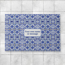Pretty Vintage Dutch Blue & White Tiled welcome