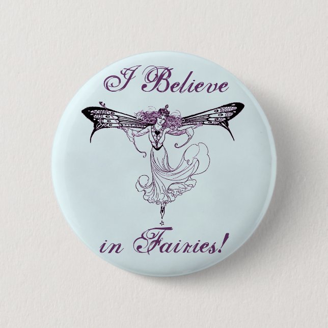 Pretty Vintage Fairy Decal 2 Inch Round Button (Front)