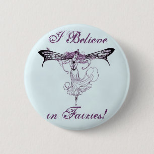 Pretty Vintage Fairy Decal 2 Inch Round Button