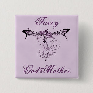 Pretty Vintage Fairy Decal 2 Inch Square Button