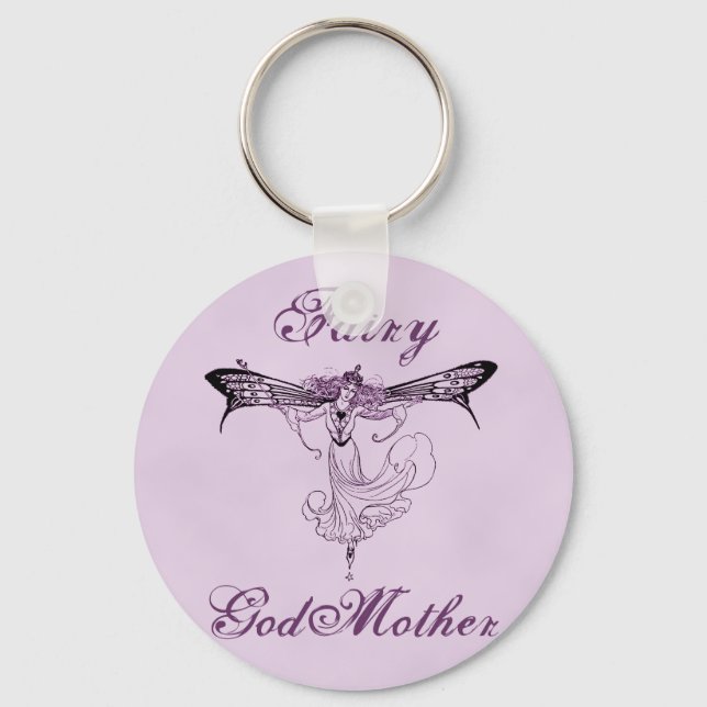 Pretty Vintage Fairy Decal Keychain (Front)