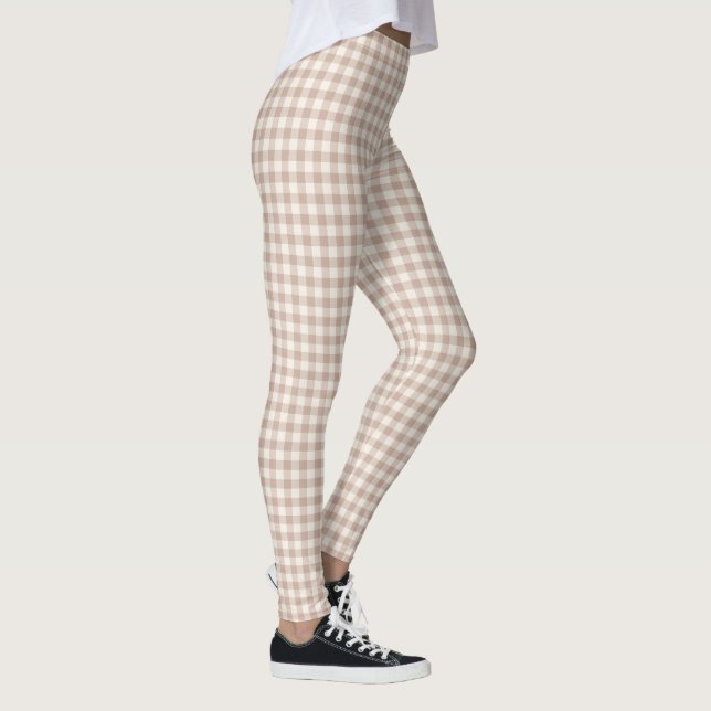 Pretty Vintage Farmhouse Gingham Pattern Leggings (Right)