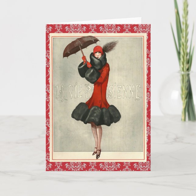 Pretty Vintage Fashion/Flapper Greeting Card (Front)