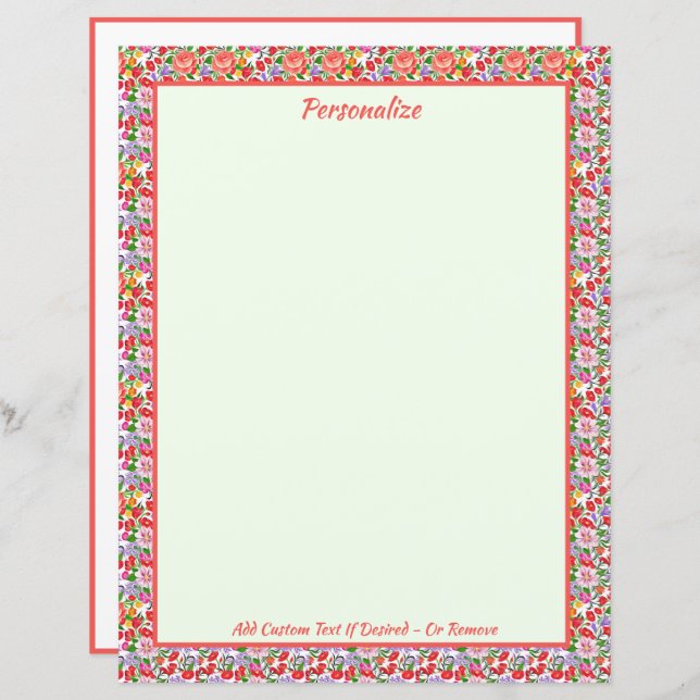 Pretty Vintage Floral Pink Flowers Personalized (Front/Back)