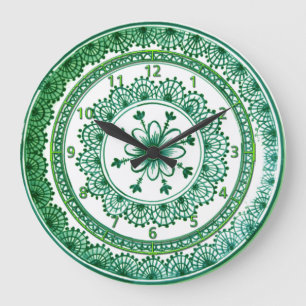 pretty vintage green delft plate clock