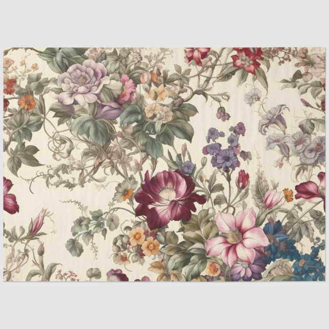 Pretty Vintage Inspired  Decoupage Tissue Paper (Front)