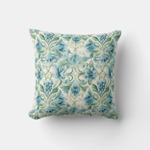 Pretty Vintage Inspired Floral Pattern Throw Pillow