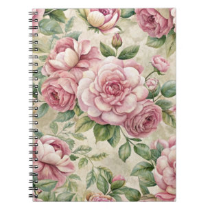 Pretty Vintage Inspired Pink Floral   Notebook