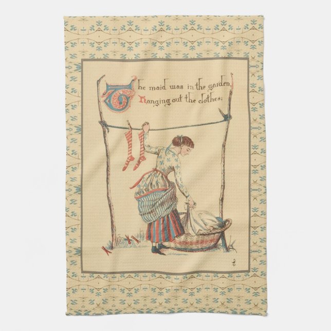 Pretty Vintage Lady Kitchen Towel (Vertical)