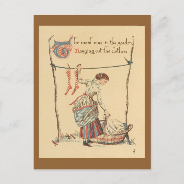 Pretty Vintage Lady Postcard (Front)