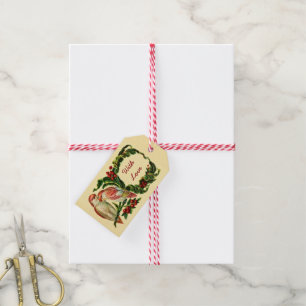 Pretty Vintage Love Birds "With Love" Quote Gift Tags