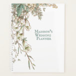 Pretty Vintage Name Personalized Wedding Planner<br><div class="desc">Pretty personalized wedding planner with simple whimsy vines and greens. Add your name and customize this pretty wedding planner to be your own.</div>
