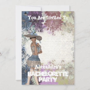 Pretty vintage personalized bachelorette party invitation