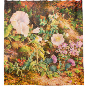 Pretty Vintage petunias flowers floral painting