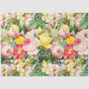 Pretty Vintage Rose Floral Medley Tissue Paper