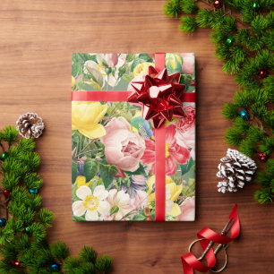 Pretty Vintage Rose Floral Medley Wrapping Paper