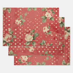 Pretty Vintage Shabby Chic Valentines  Wrapping Paper Sheet