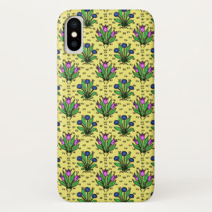 Pretty Vintage Spring Flowers Drawing Pattern 2 iPhone X Case