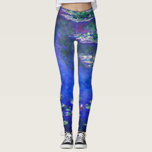 Pretty Vintage Water Lilies by Claude Monet Leggings