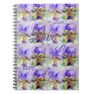 Pretty Viola Flower Floral Purple Pattern Love Notebook