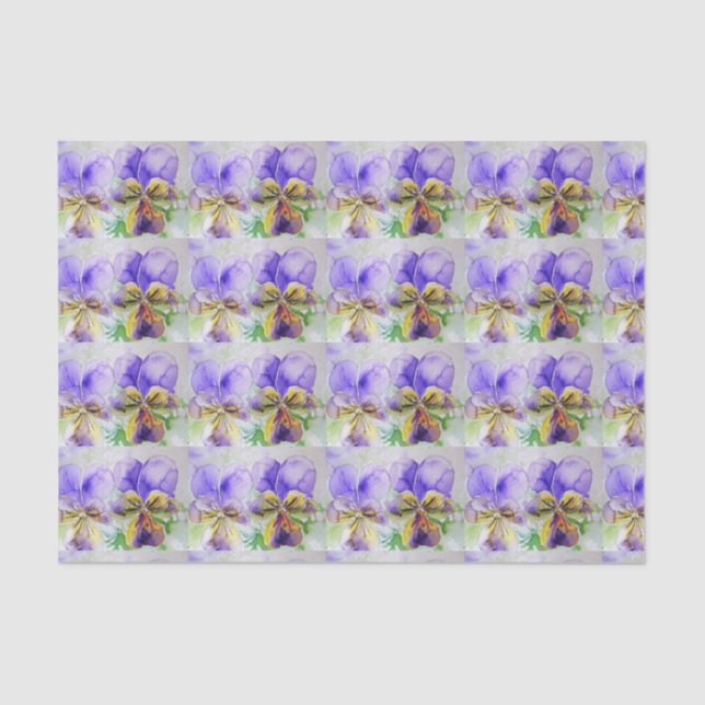 Pretty Viola Flower Floral Purple Pattern Violas T Tissue Paper (Front)