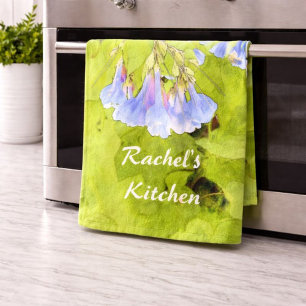 Pretty Virginia Blue Bells Flower Kitchen Towel
