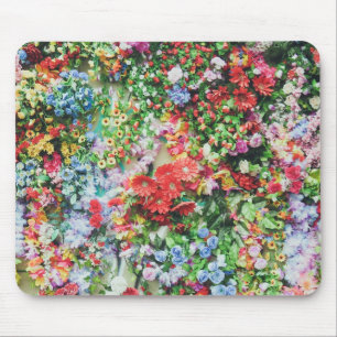 Pretty Wall of Flowers Mouse Pad