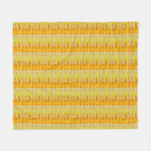 Pretty warm colours pale glowing lemon pink orange fleece blanket