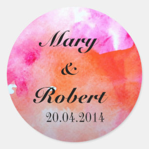 Pretty Watercolor Background Classic Round Sticker