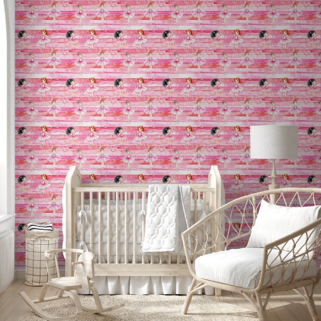 Pretty Watercolor Ballerinas Girl's  Wallpaper (Kids)
