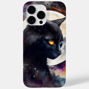PRETTY WATERCOLOR BLACK CAT WITH A FULL MOON Case-Mate iPhone 14 PRO MAX CASE
