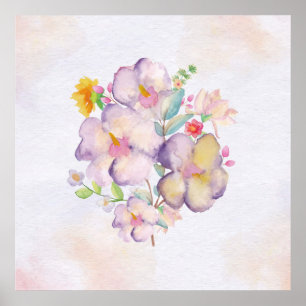 Pretty Watercolor Bouquet (1) Poster