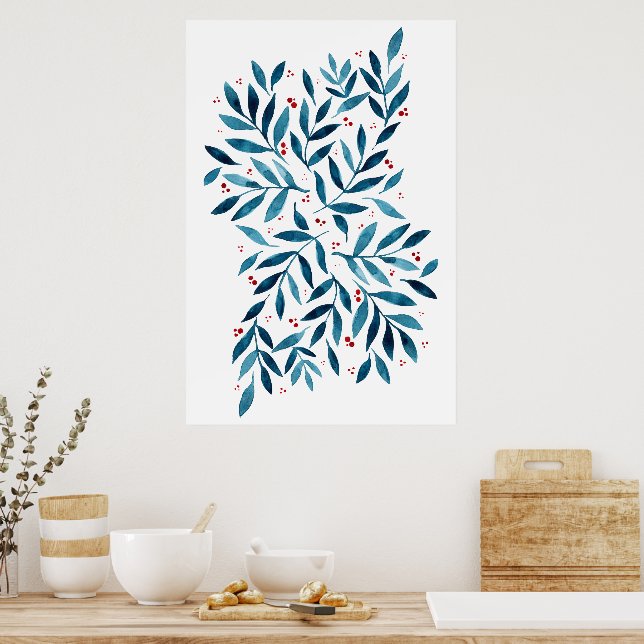 Pretty watercolor branches poster (Kitchen)