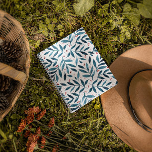Pretty watercolor branches – turquoise and red  notebook