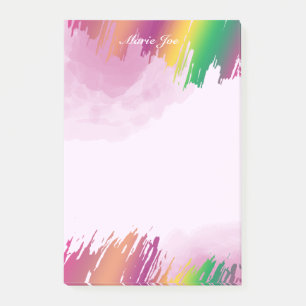 Pretty Watercolor Brush Stroke  Splatter Canvas Post-it Notes