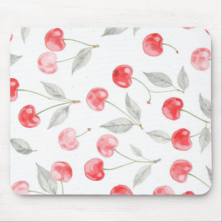 Pretty Watercolor cherry fruit Pattern Mouse Pad