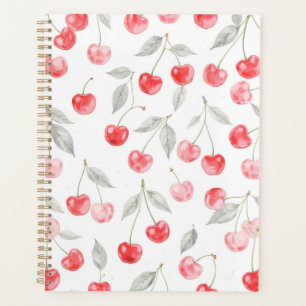 Pretty Watercolor cherry fruit Pattern Planner