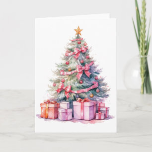 Pretty Watercolor Christmas Tree Card