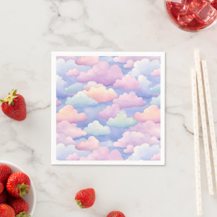 Pretty Watercolor Clouds Napkin