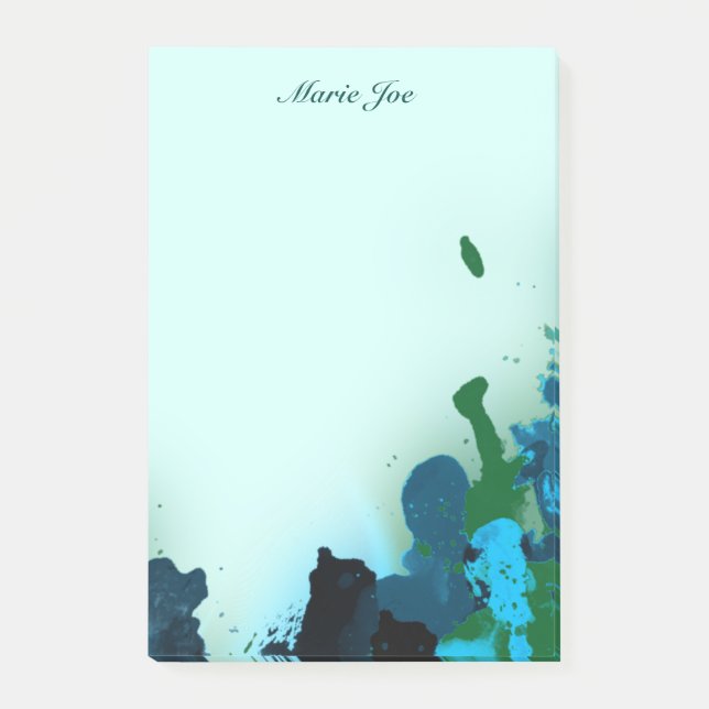 Pretty Watercolor Confetti Splatter Boarder Post-it Notes (Front)