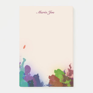 Pretty Watercolor Confetti Splatter Boarder Post-it Notes