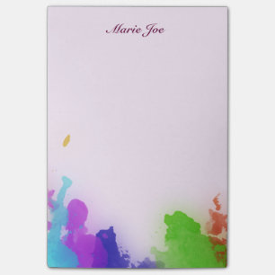 Pretty Watercolor Confetti Splatter Canvas Post-it Notes