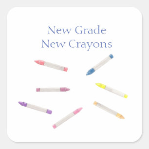 Pretty Watercolor Crayon Back To School Sticker 