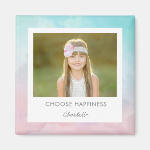 Pretty Watercolor Custom Caption Locker Magnet