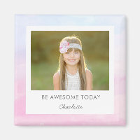 Pretty Watercolor Custom Caption Locker Magnet