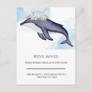 Pretty Watercolor Dolphins home moving Postcard