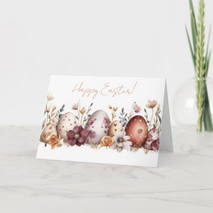 Pretty Watercolor Easter Eggs Holiday Card