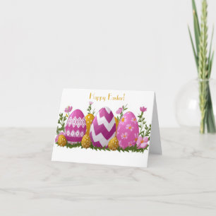 Pretty Watercolor Easter Eggs Holiday Card